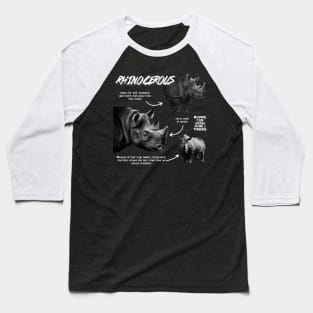 Rhinocerous Fun Facts Baseball T-Shirt